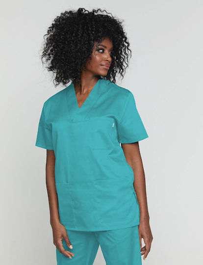 Velilla Unisex Ιατρική Μπλούζα Τιρκουάζ