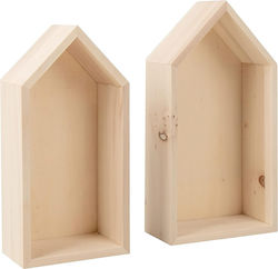 Rayher Wooden Craft House Wooden Houses 2pcs 15x7x4cm & 17x9x4cm