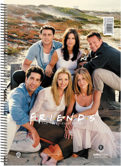 Salko Paper Σπιράλ Τετράδιο Ριγέ Β5 30 Φύλλων Friends (Διάφορα Σχέδια/Χρώματα)