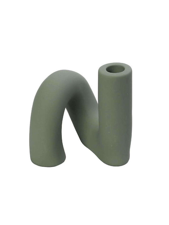 Espiel Candle Holder Ceramic in Green Color 14.5x11.8x13cm 1pcs