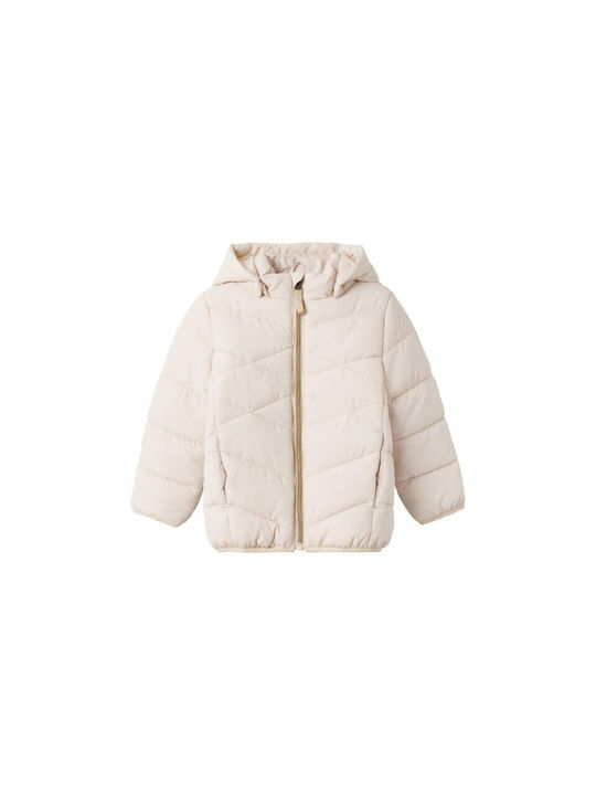 Name It Girls Quilted Coat Ecru with Ηood