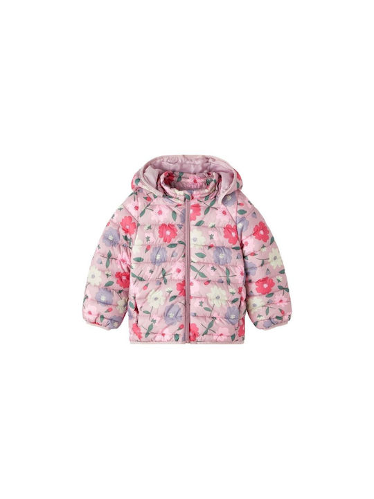 Name It Girls Quilted Coat Pink with Ηood