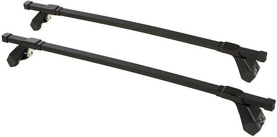 Hermes Metallic Car Roof Bars for Daihatsu Cuore 5D Set with Roof Rack Legs Black GS1 110 KIT S1430