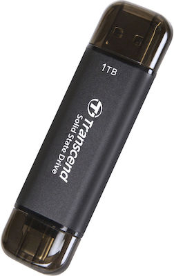 Transcend ESD310C 1TB USB 3.2 SSD Stick cu conexiune USB-A & USB-C Negru