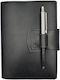 ByLeather Notizbuch 150 Blätter mit Stifthalter Schwarz