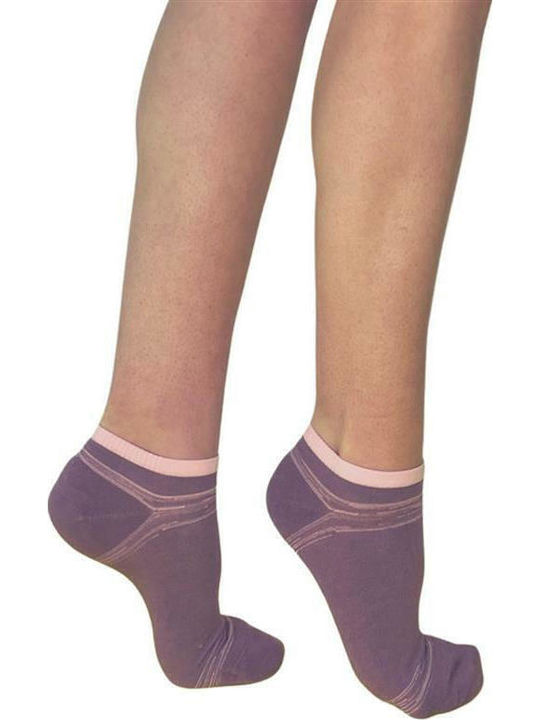 Inizio Damen Einfarbige Socken Lila 1Pack