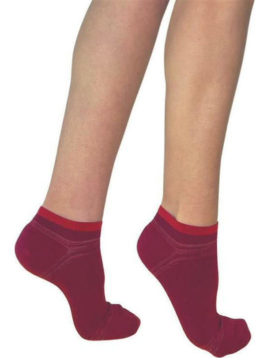 Inizio Damen Einfarbige Socken Burgundisch 1Pack