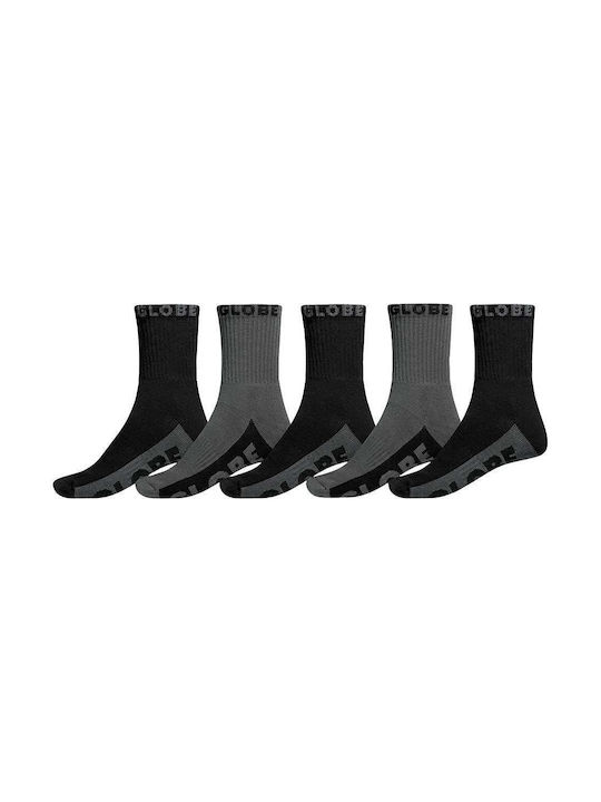 Globe Socks Gray 5Pack