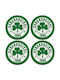 Koupakoupa Round Wooden Green Coasters 4pcs