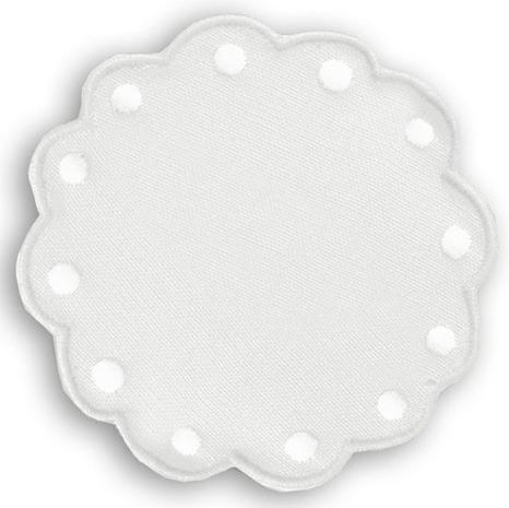 Round Fabric White Coasters 6pcs