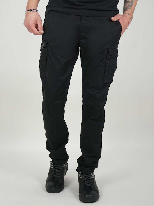 Cover Jeans Παντελόνι Cargo Ελαστικό Μαύρο