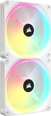 Corsair iCUE LINK QX140 with RGB Lighting Case Fan White 2-pack