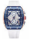 Curren Men's Watch 47mm Chronograph Battery with White Rubber Strap