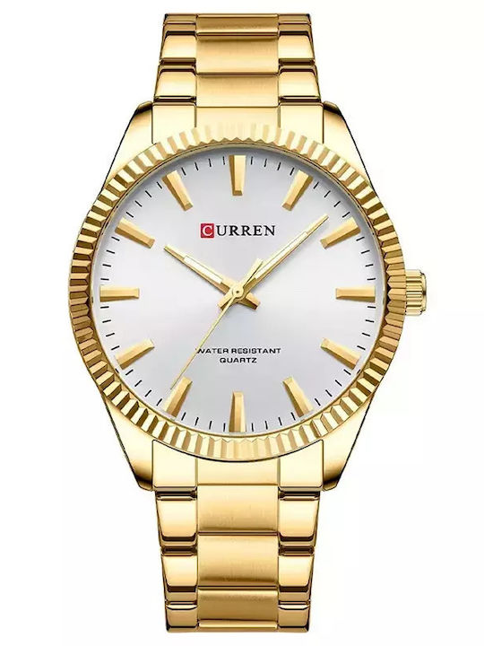 Curren Men's Watch 44mm Battery with Gold Metal Bracelet