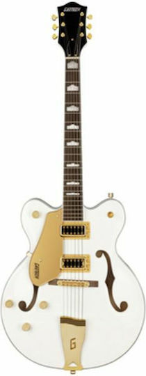 Gretsch Electromatic Електрическа Китара за Левичари ES с HH Конфигурация на Пикапите Snowcrest White