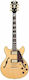 D'Angelico Deluxe Mini DC Satin Elektrische Gitarre ES mit 2xP90 Tonabnehmerkonfiguration Gelb