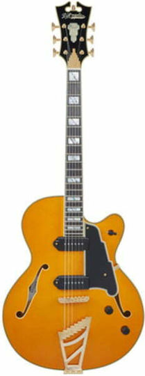 D'Angelico Excel 59 Electric Guitar ES with 2xP90 Pickup Configuration Vintage Natural with Case
