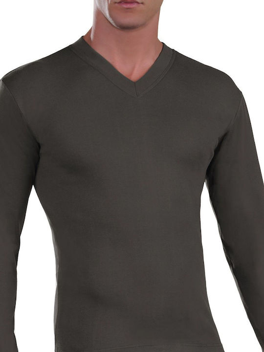 Lord Men's Undershirt Long-sleeved in Gray Color