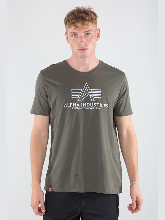 Alpha Industries BASIC Ανδρικό T-shirt Κοντομάνικο Χακί