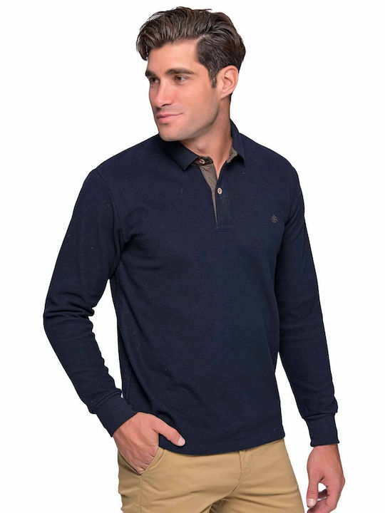 Everbest Ανδρικό T-shirt Κοντομάνικο Polo Navy Μπλε