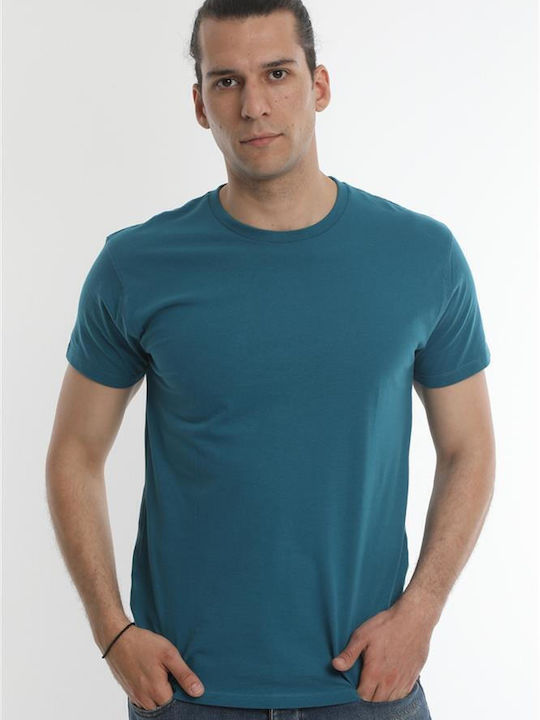 Van Hipster T-shirt Bărbătesc cu Mânecă Scurtă Albastru Petrol