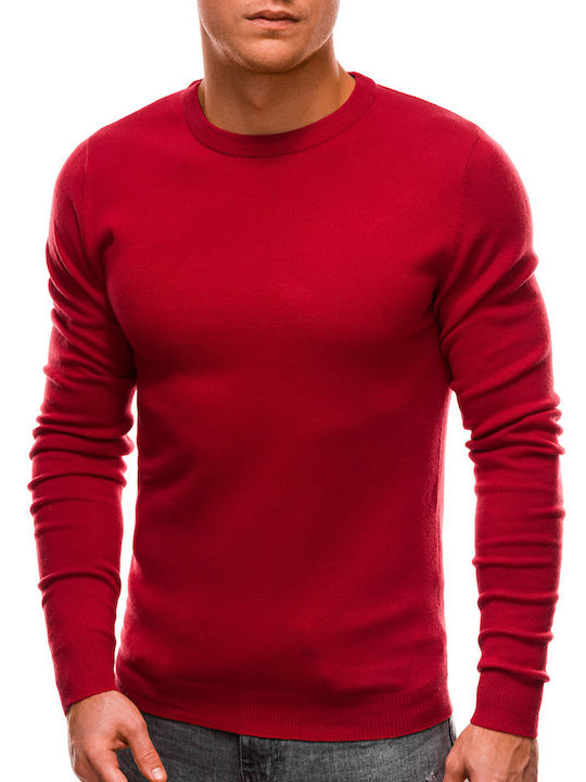 Edoti Herren Langarm-Pullover Rot