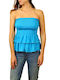 Hollister Women's Summer Blouse Strapless Blue