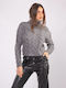 The Lady Women's Long Sleeve Crop Sweater Turtleneck Gray