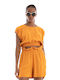 Collectiva Noir Women's Summer Blouse Cotton Sleeveless Orange
