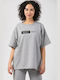 Simple Fashion Women's T-shirt Striped Gray