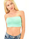 First Woman Women's Summer Crop Top Turquoise