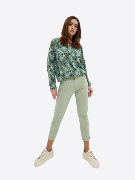 Make your image Women's Cotton Capri Trousers Green