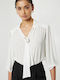 Women's Monochrome Long Sleeve Shirt White