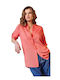Women's Linen Long Sleeve Shirt Orange