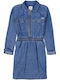 Children's Dress Long Sleeve Denim Blue
