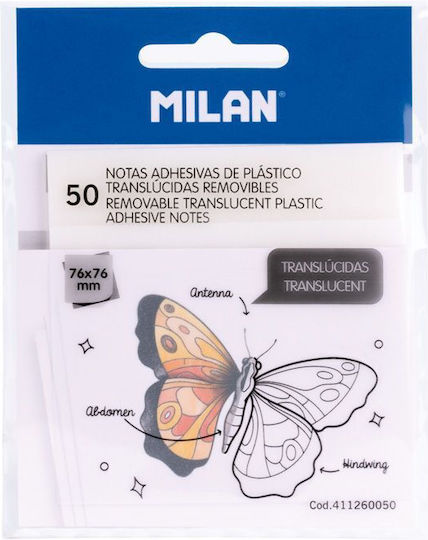 Milan Haftnotizen im Würfel 50 Blätter Transparent 7.5x7.5Stück