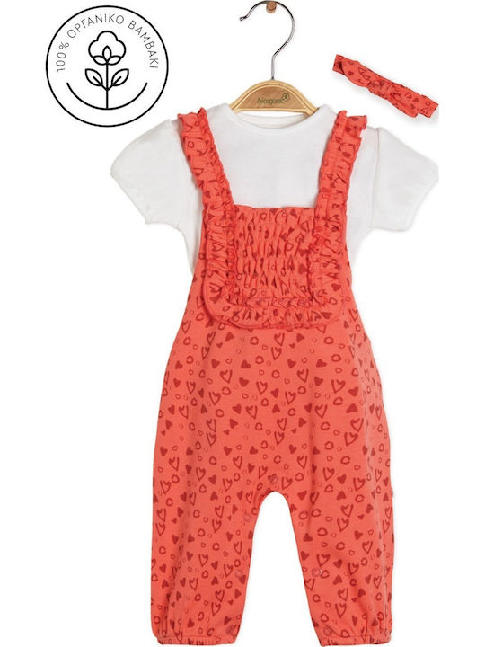 Biorganic Set Body pentru Bebeluși Mâneca scurta cu Pantaloni Multicolor 2buc
