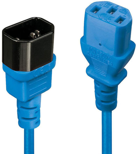 Lindy IEC C14 / IEC C13 - IEC C14 / IEC C13 Cable 0.5m Μπλε 30470