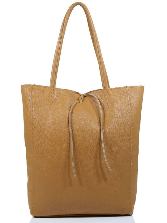 Passaggio Leather Δερμάτινη Γυναικεία Τσάντα Shopper Ώμου Ταμπά