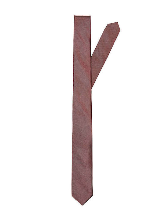 Selected Men's Tie Silk Monochrome in Burgundy Color