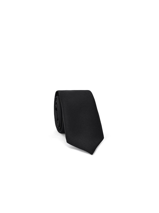 Messaggero Herren Krawatte Monochrom in Schwarz Farbe