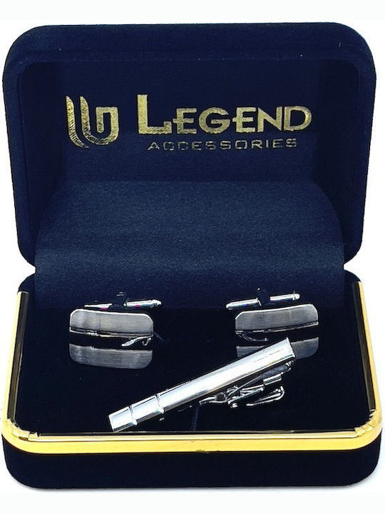 Legend Accessories Manschettenknöpfe aus Silber in Silber Farbe