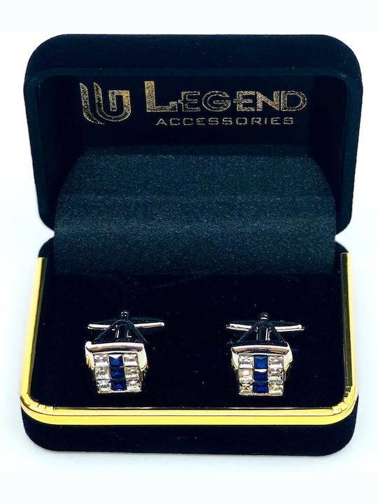 Legend Accessories Μανικετόκουμπα από Ασήμι σε Μπλε Χρώμα
