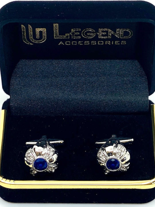 Legend Accessories Manschettenknöpfe aus Silber in Blau Farbe