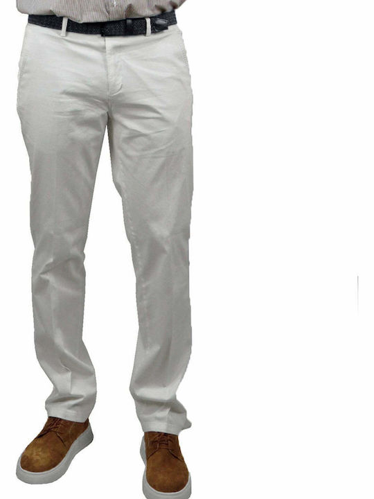 Pantaloni Chino cu Croială Normală Alb
