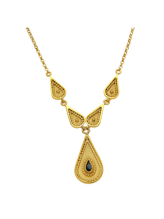 Dimiourgiko Vildiridis Necklace Byzantine Amulet from Gold Plated Silver