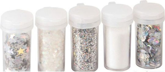 Knorr Prandell Mix Χρυσόσκονη Glitter Ασημί 4gr Σετ 5τμχ