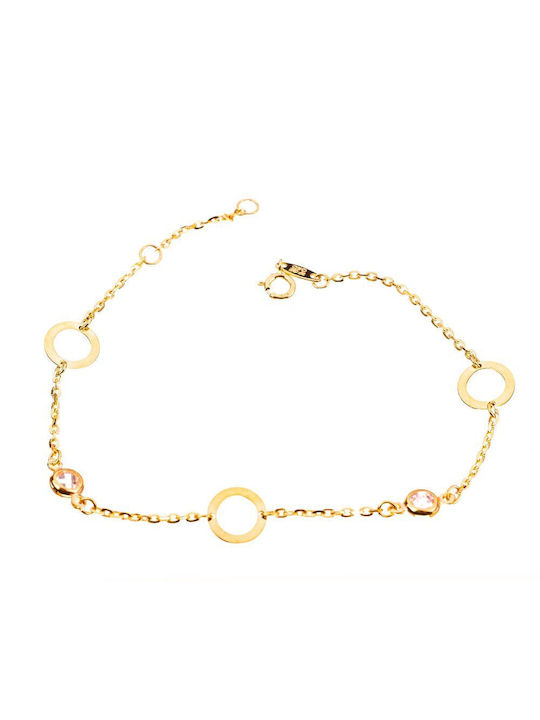 Gatsa Bracelet Chain made of Gold 14K with Zircon