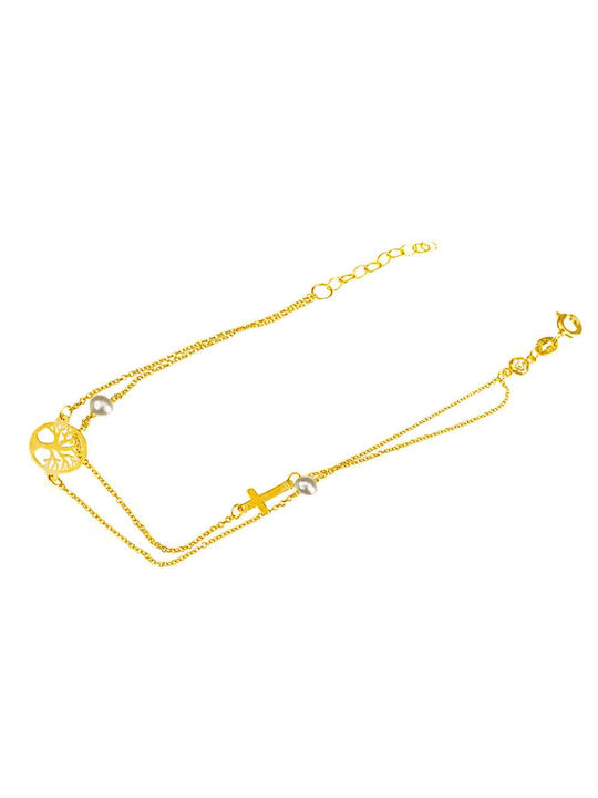 Gatsa Damen Armband aus Gold 14K mit Perlen