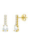 Victoria Cruz Earrings made of Silver Gold Plated with Stones